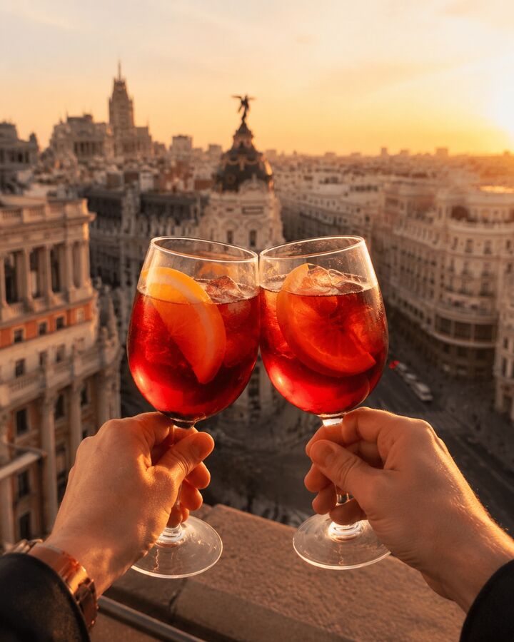 Tintos de verano en rooftop de la Gran Vía